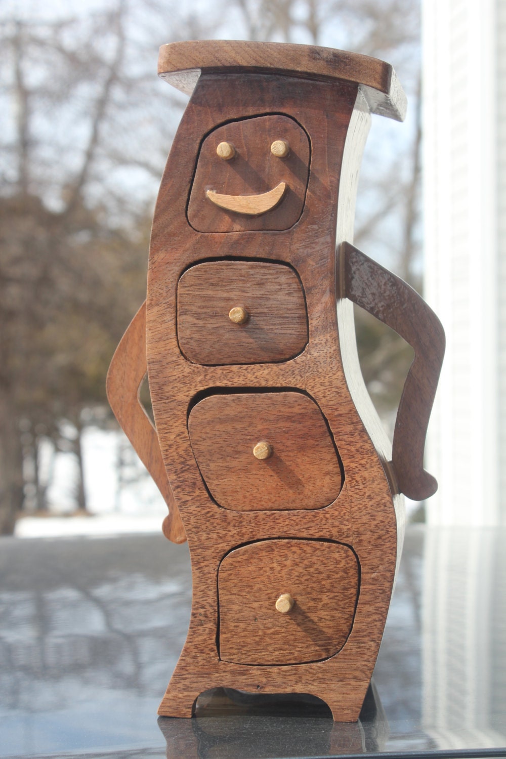 Wood Black Walnut Handturned Bandsaw box with by MKUniqueDesigns