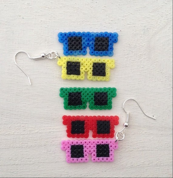 Items similar to Sunglasses Perler Bead Earrings on Etsy
