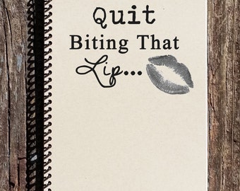 50 Shades of Grey Inspired Notebook - Journal - Notebook - Quit Biting That Lip