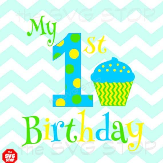 Download My First Birthday cupcake design SVG and studio files for