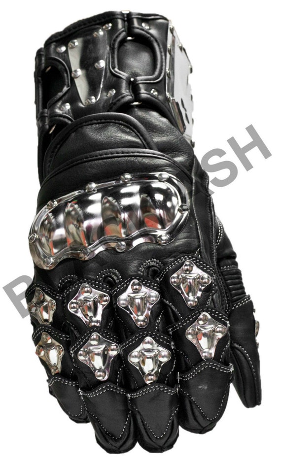 Motorcycle Gloves Cowhide Leather Steel Armor Large by AshBaldes