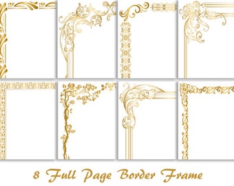 8 Gold Digital Full Page Border Clip Art Gold Full Page Frame Clipart Frame Clip Art Gold Page Frame Clipart Gold Page Border Clip Art 0114