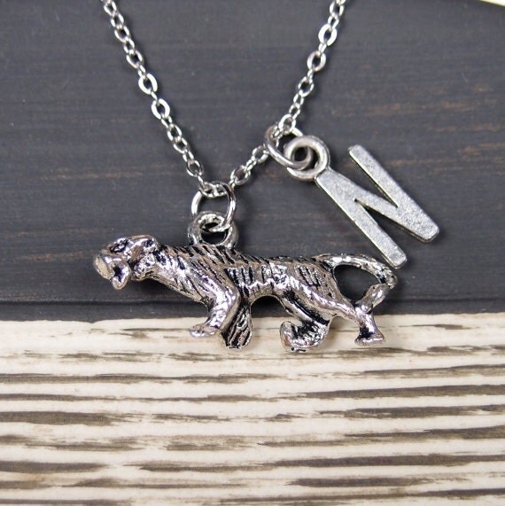 initial necklace jaguar necklace long necklace option