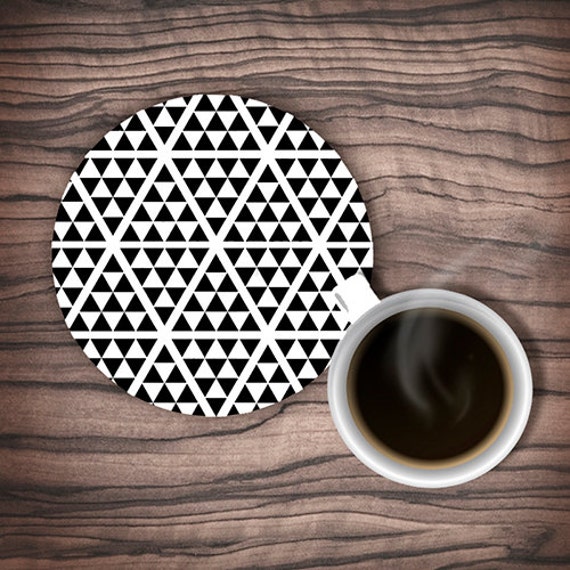 Items similar to Black and white coasters, geometric coasters Set