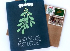 Mistletoe Christmas Card - Christmas Card for Husband