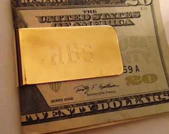 So Money Personalized Monogram Custom Engraved Brass Money Clip