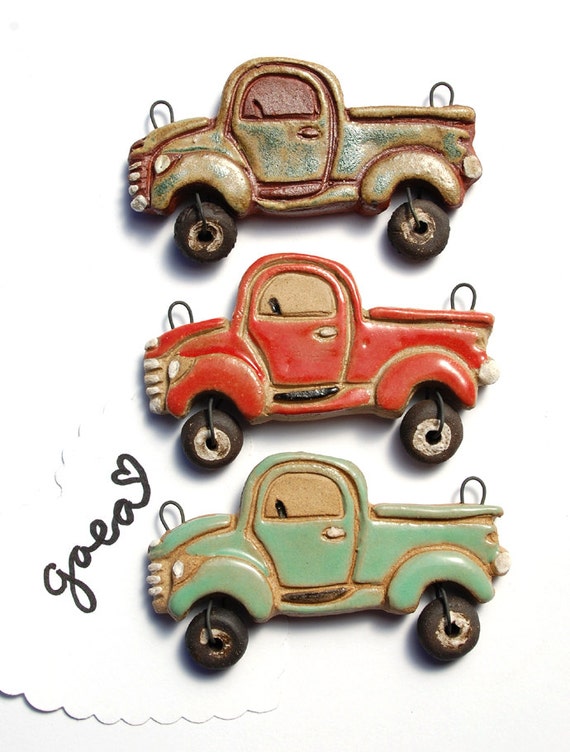 Pre-Order / On the Road / Vintage Ceramic Truck Pendant