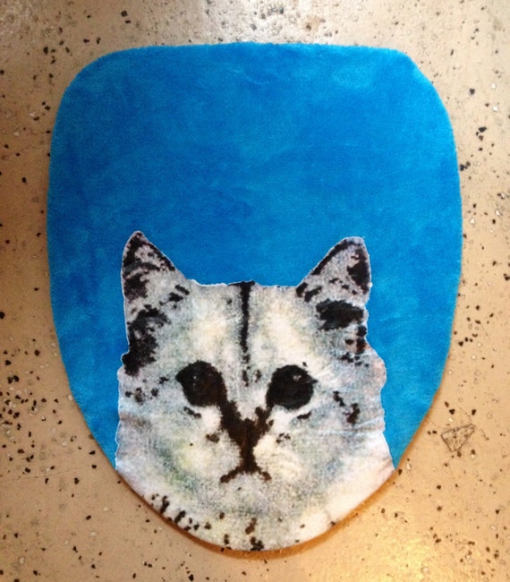 Grumpy Cat Toilet Seat Lid Cover Bathroom Vintage blue dead