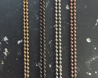 Ball Chain Necklace - 36in. Bronze Gunmetal Silver or Copper