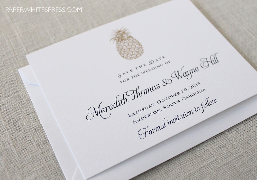 Pineapple Save the Dates Tropical Save the Dates Hawaii Save