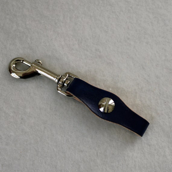 Leather Pocket Watch Fob dark blue