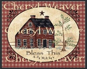 Bless This House 8 by 10 Primitive Country Folk Art by Cheryl Weaver