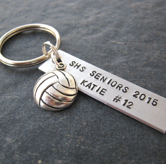 Personalized Volleyball Keychain Senior gifts by riskybeads