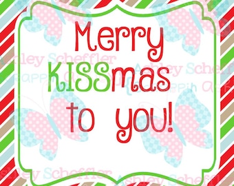 Printable We Whisk You a Merry Kissmas tag Teacher gift tag