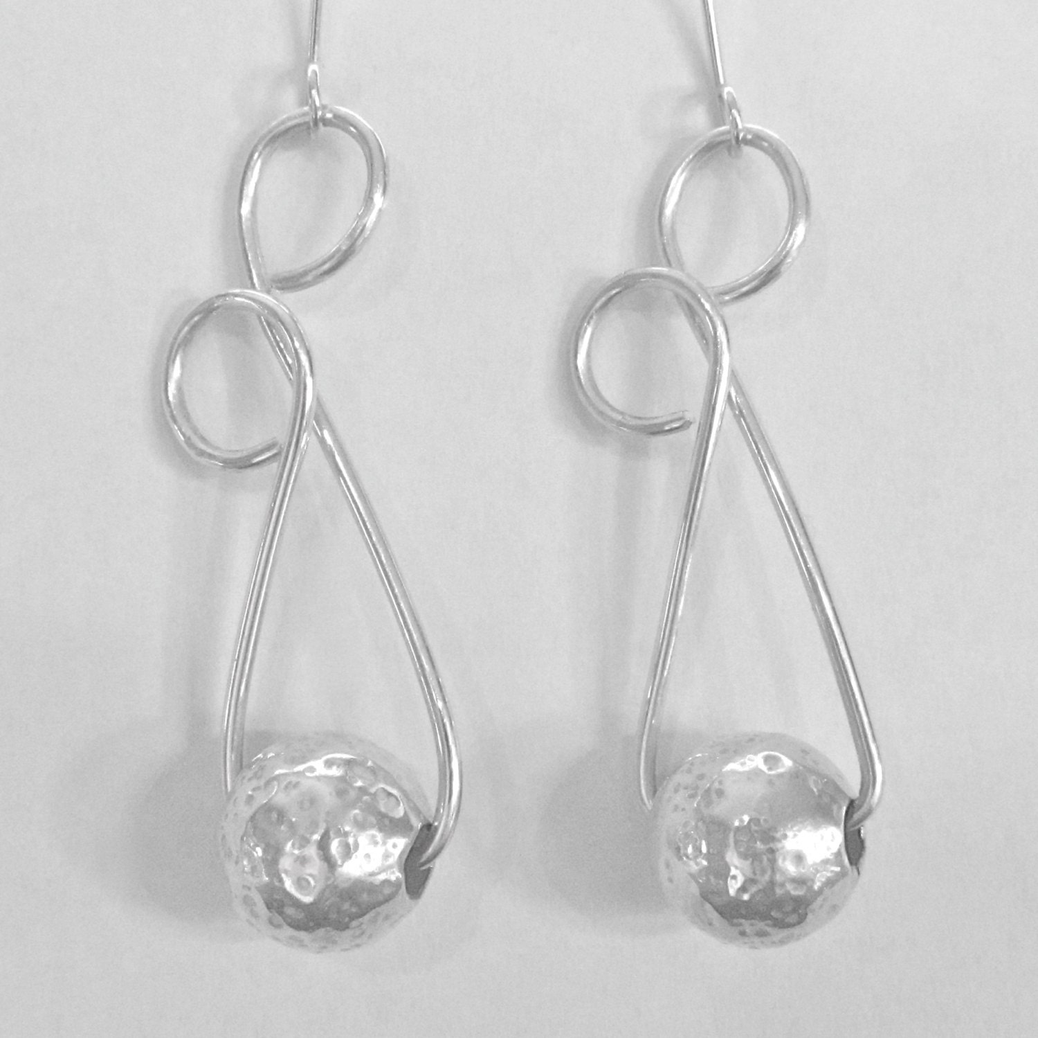 Sterling Silver Abstract Earrings Sterling Wire Earrings