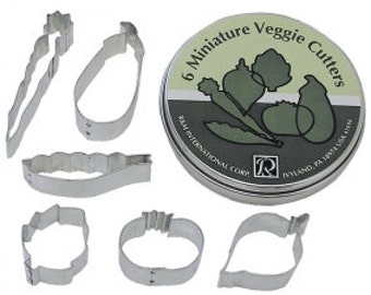 Mini Vegetable Cookie Cutters 6 Piece set