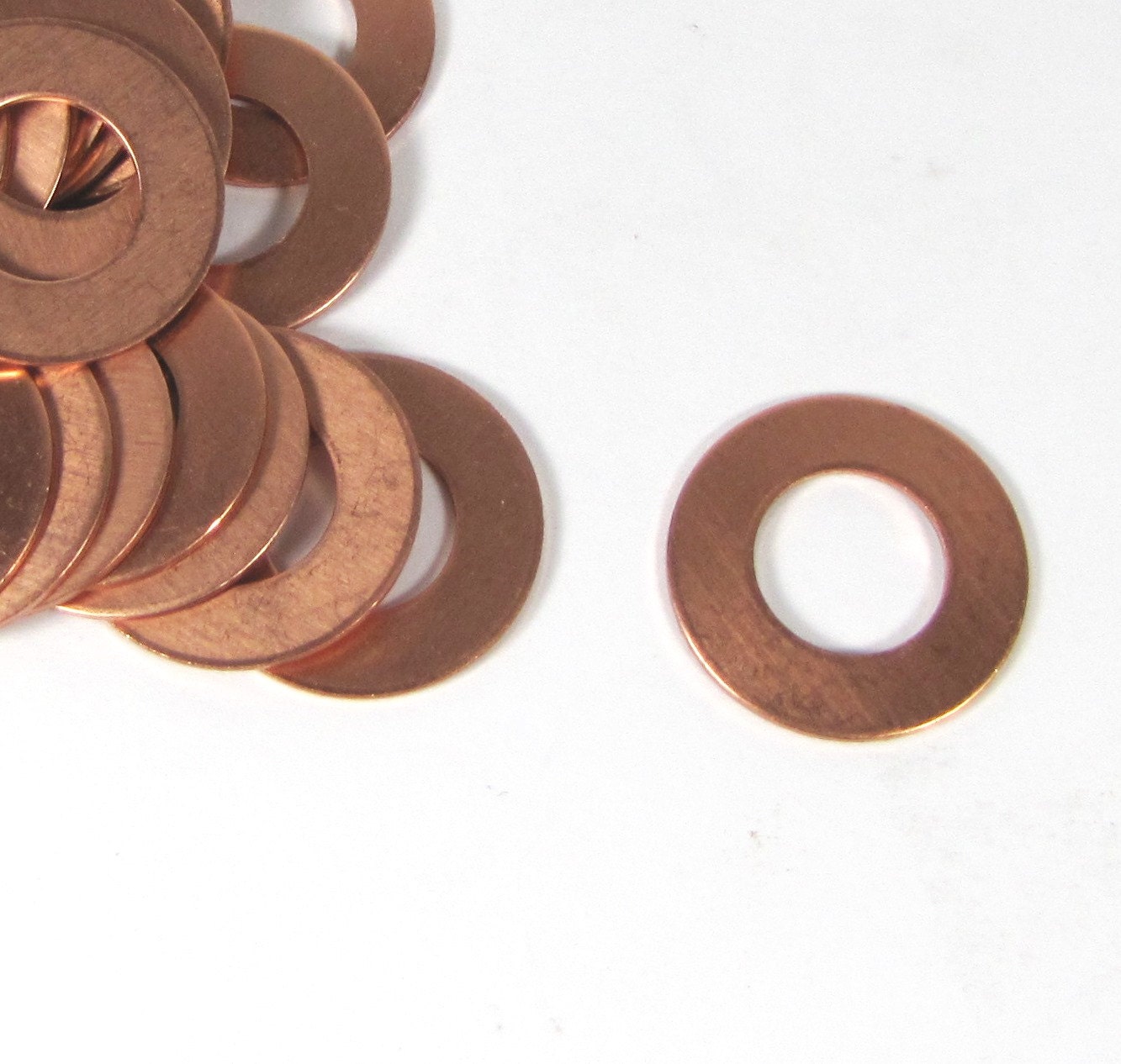 copper washers 18 gauge 1 inch with 1/4 rim 12 pack thick