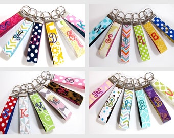Wristlet Monogram Key Chain, Wristlet Keychain, Personalized Keychain, Monogrammed Key Fob, Teacher Appreciation Gift, Teacher Gift