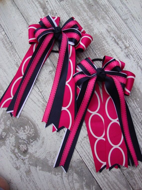 Pony Bow Hair Ribbons Equestrian Horse Show Hair Accessories