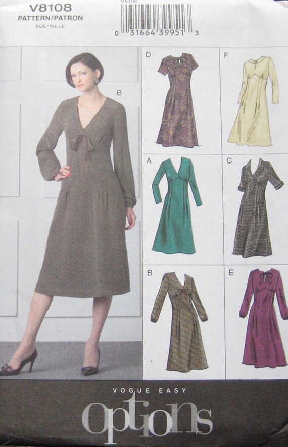 Vogue Easy Options Dress Pattern V8108