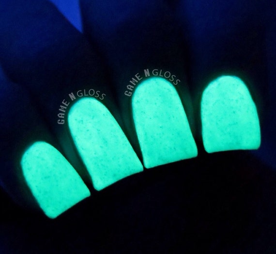 Radioactive// Handmade Glow in the Dark Green Nail Polish//