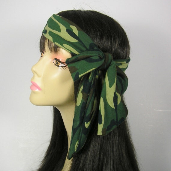 Camo Bandanas Camo Hair Scarves Mens Headbands by LooptheLoop