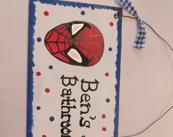 Spiderman Bathroom Wall Hanging - Personalized