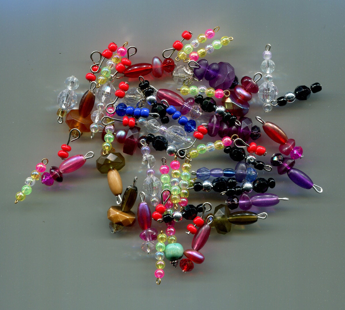 assorted beads drops glass acrylic eye pins by ElizavellaArt