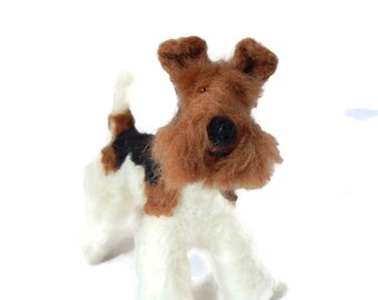 MINIATURE Wire Fox Terrier sculpture - Custom pet portrait