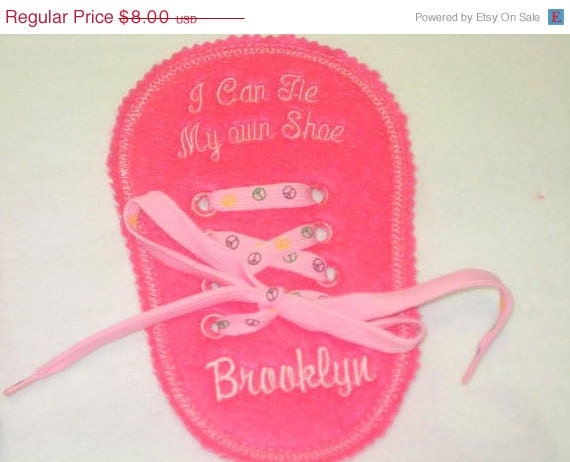 SALE Girls Felt Personalized Learn to Tie Your Shoe Great Educational learning toy Il_570xn