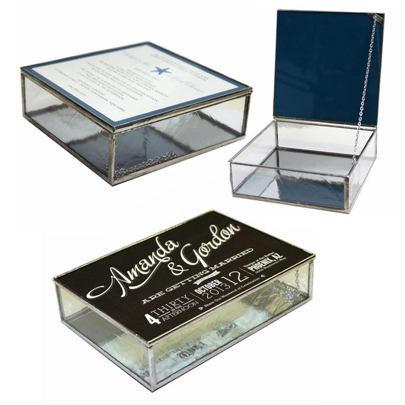 Glass Wedding Invitation Keepsake Box By Bazaarglassllc On Etsy