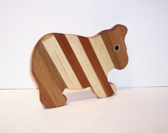 BEAR Cheese Cutting Board Handcrafted from Mixed Hardwoods