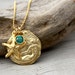 The Miss Mermaid Pendant Charm Necklace Gold Personalized