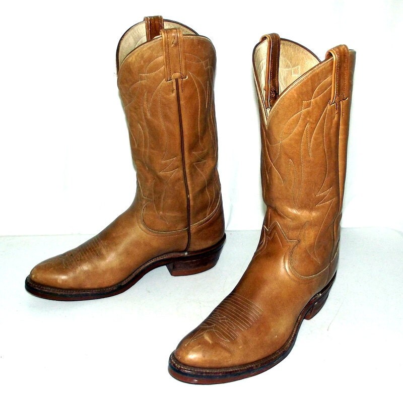 Vintage Tony Lama brand western Cowboy boots by honeyblossomstudio