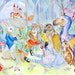 ooak Original Watercolor 8x10 Alice in Wonderland, drink me,poker, card, castle, Long Tale,Alice in Wonderland Illustration, Canary,Dodo
