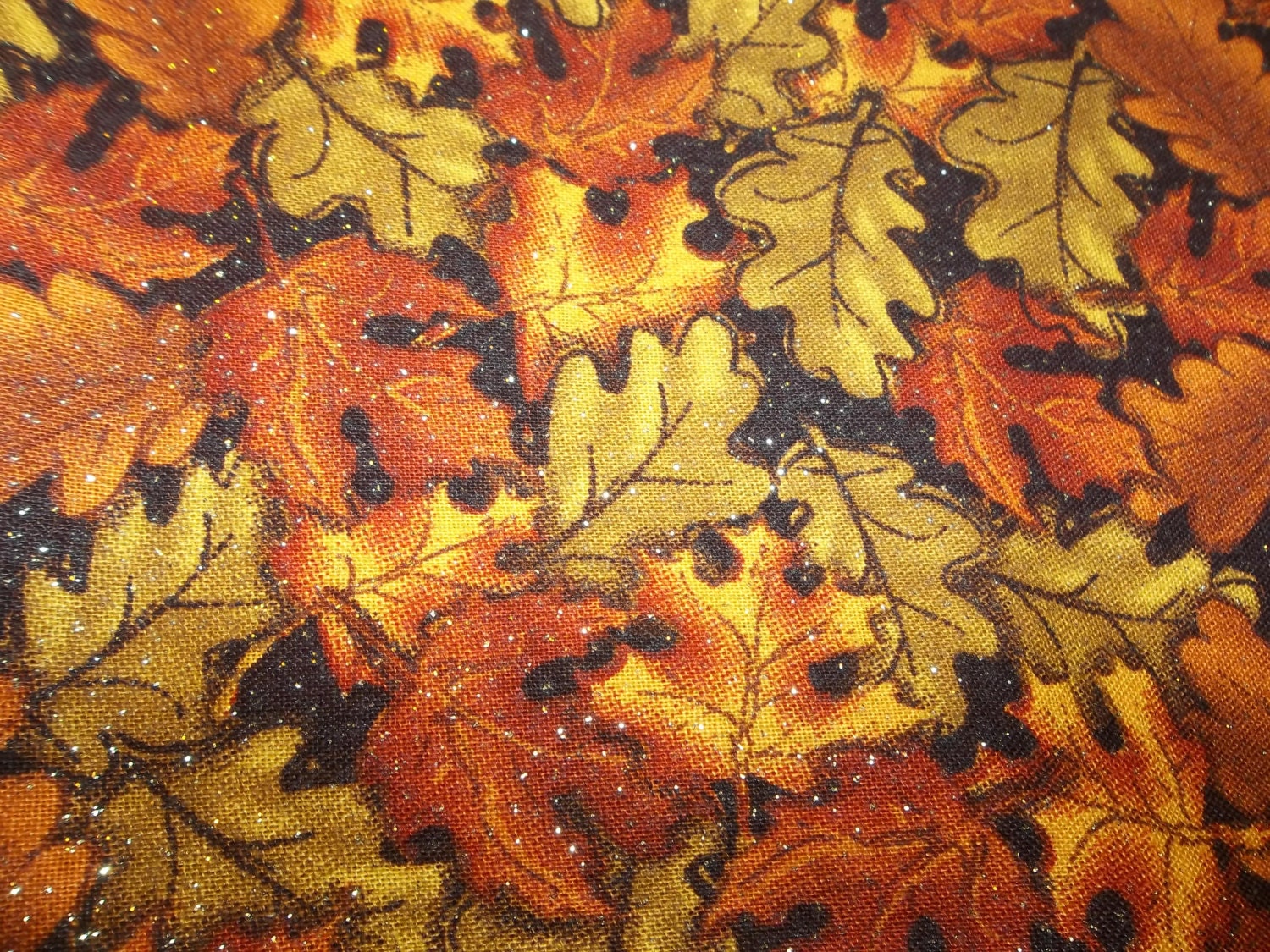 Autumn Leaves Glitter Fabric JoAnn Fabrics Fall Leaf Quilt