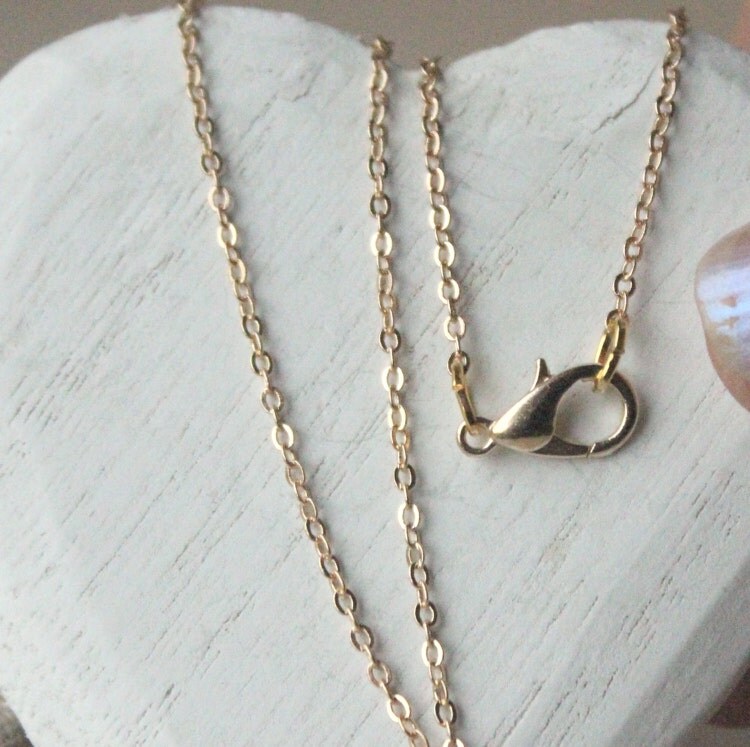18 Gold plated Chain necklace 18 inch matte gold by acanthusjd