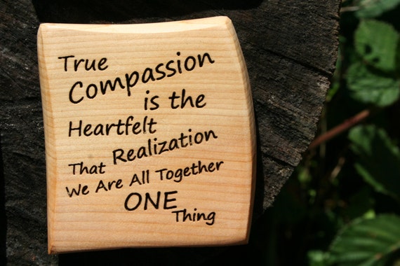 Refrigerator Magnet- Compassion Magnet- Wooden Refrigerator Magnet In Juniper Wood or Oregon Myrtlewood