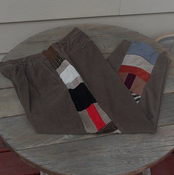 patchwork pants mens