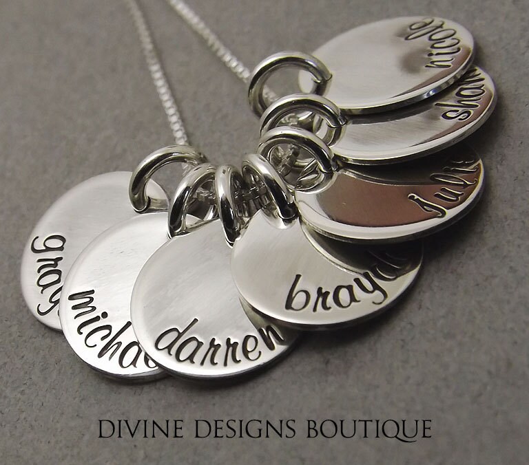 Seven Name Necklace Personalized Jewelry by DivineDesignJewelers