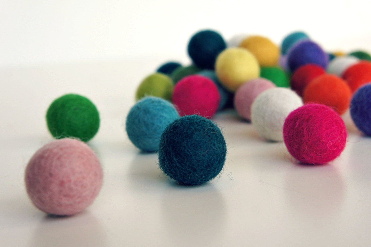 50 Felt Balls Multicolored 20mm size