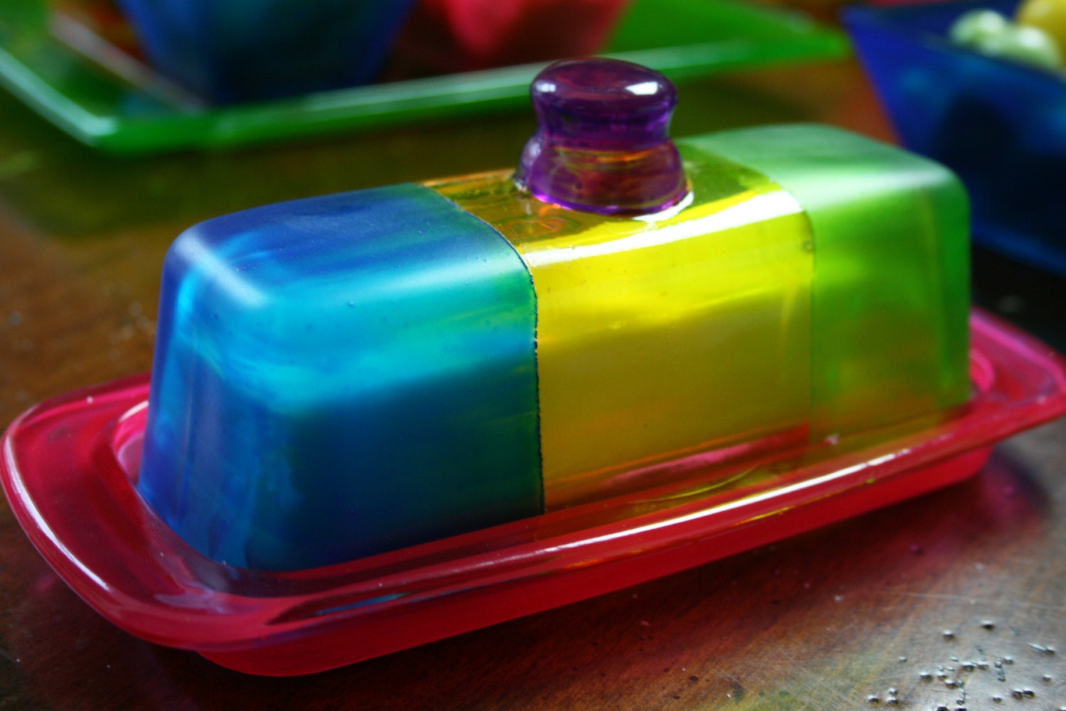 Colorful Glass Butter Dish For Your Kitchen/Home