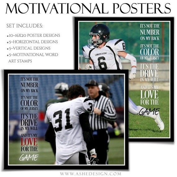 Sports Poster Set MOTIVATIONAL SERIES Set 9 5 16x20