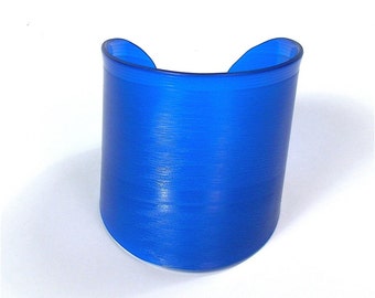 Blue Colored Vinyl Record Album Wrist Cuff Size Small Vintage Retro