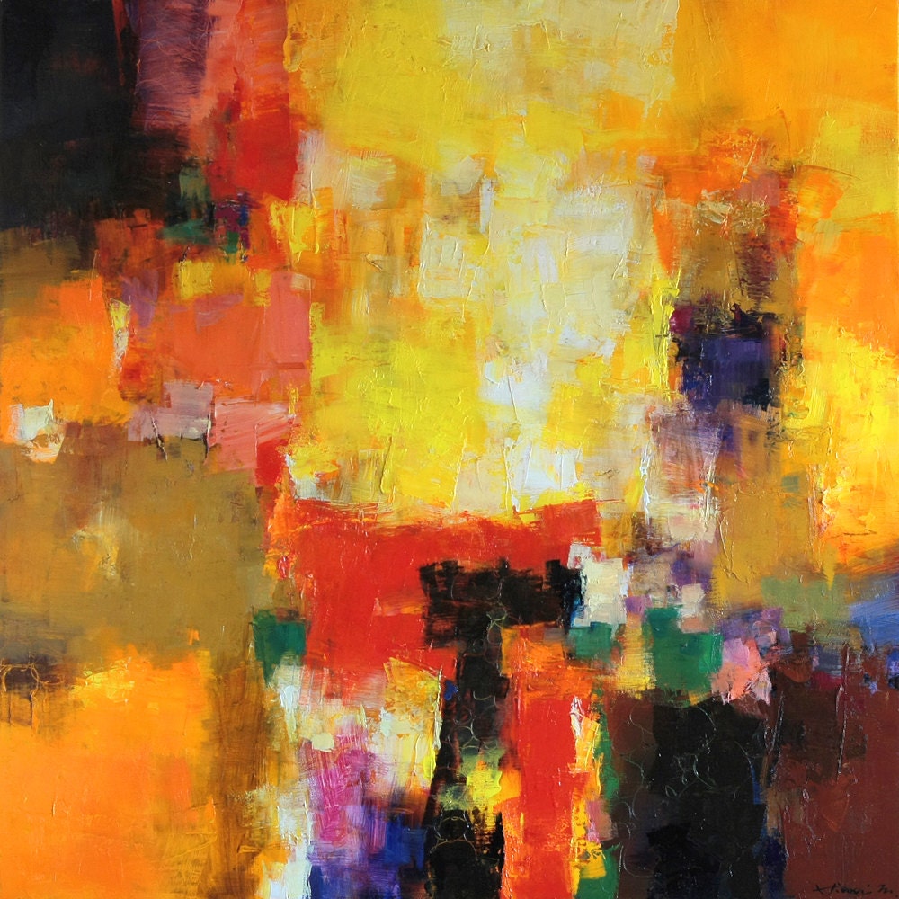 October 2014 4 Original Abstract Oil Painting 72.7 cm x