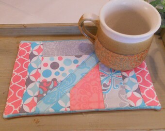 Quilted Mug Rug, Snack Mat, Mug Mat