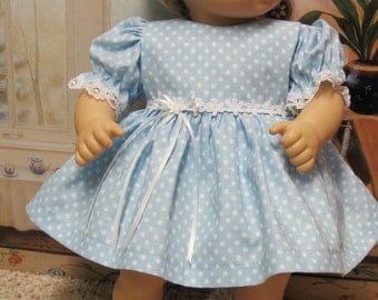 Blue Dots and Daisies Dress and Panties for Bitty Baby