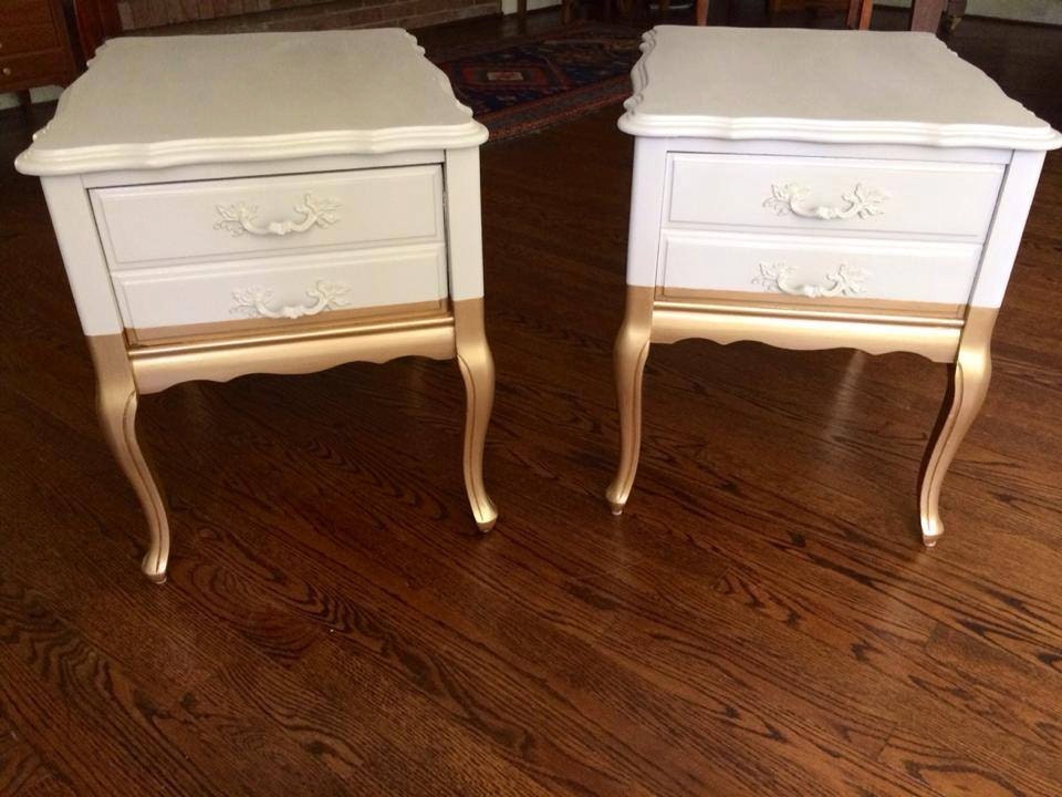 French Provincial Gold Dipped End Tables