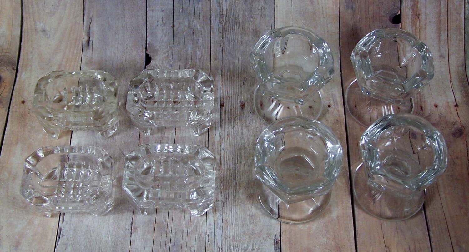 8 Antique Victorian Table Salt Dishes Clear by VintageDelights4U