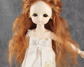 Fatiao - New Dollfie Bisou AI BJD Dolls Wig - size 4-5" -Caramel